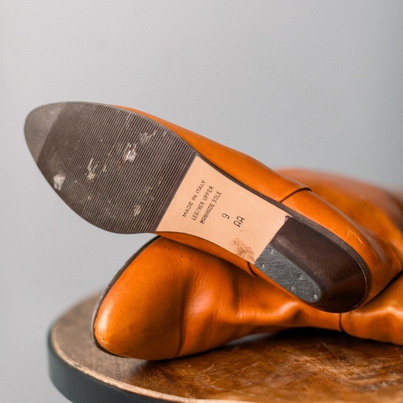 Sudini Vintage - Golden Caramel Italian Leather - Lace Back Boots -W Size 9 - Picture 10 of 11